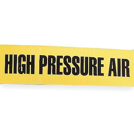 HARRIS INDUSTRIES Pipe Marker, High Pressure Air, Yel 2X90FT HIGH PRES