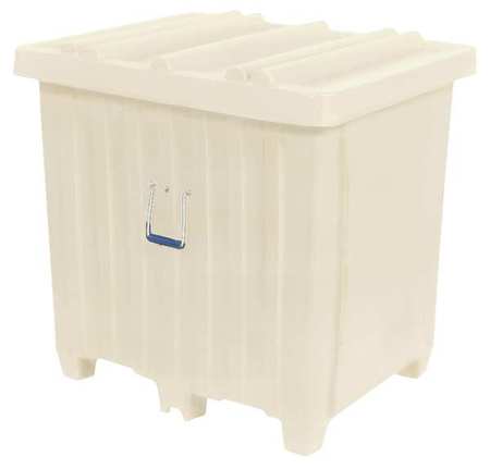 MYTON INDUSTRIES White Ribbed Wall Container, Plastic, 23 cu ft Volume Capacity MTH-3WHITE