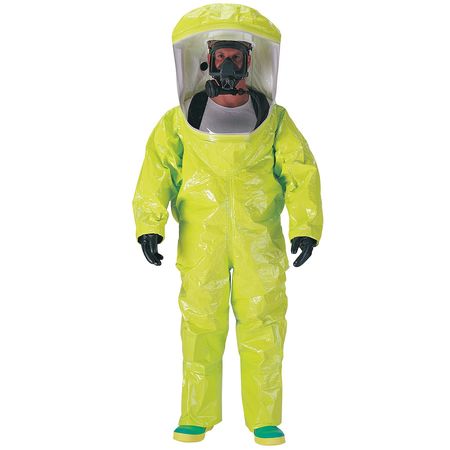 DUPONT Encapsulated Suit, Yellow, Tychem(R) 10000, Zipper TK554TLYLG00015C