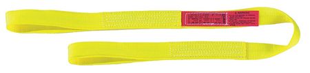 Lift-All Web Sling, Flat Eye and Eye, 6 ft L, 1 in W, Nylon, Yellow EE1601NFX6