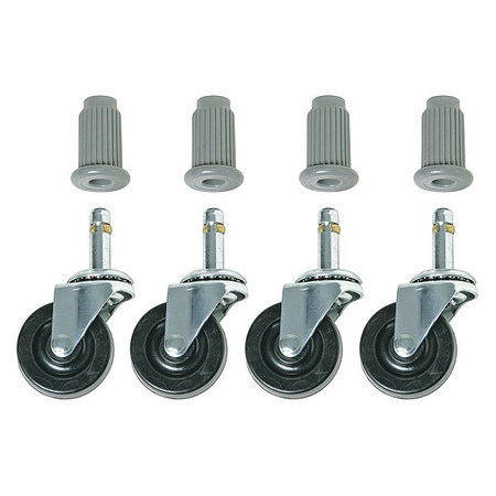 Bevco Single Rubber Wheel Casters, PK4 CAR4-1I