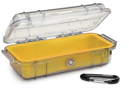 PELICAN Micro Case, Yellow, 7.50 x 3.87 x 2.43 In 1030