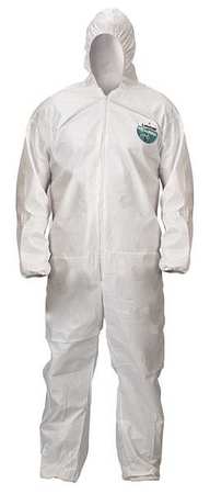 Lakeland Hooded Disposable Coveralls, 2XL, 50 PK, White, Microporous Film Laminate, Zipper CTL428V-2X