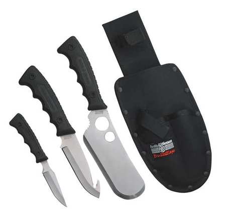 SMITH & WESSON Knife Set, Cleaver, Gut Hook, Caping, 3 Pc SWCAMP