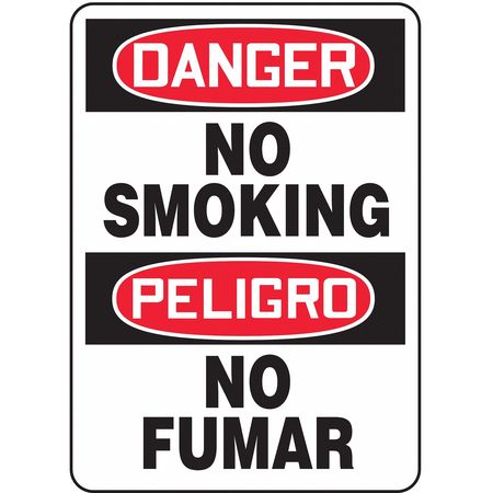 ACCUFORM No Smoking Sign, 14 in H, 10" W, Rectangle, English, Spanish, SBMSMK133VA SBMSMK133VA