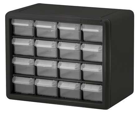 Akro-Mils Drawer Bin Cabinet with 16 Drawers, Plastic, 10 1/2 in W x 8 1/2 in H x 6 1/2 in D 10116
