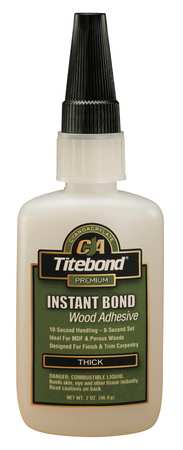 TITEBOND Instant Wood Adhesive, Thick, 2 oz, Clear 6221