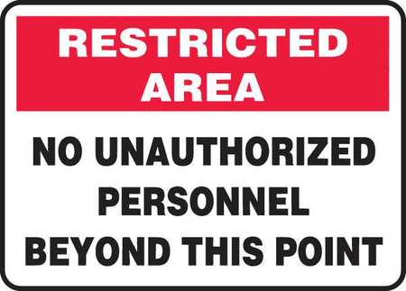 ACCUFORM Restricted Area Sign, 10 in Height, 14 in Width, Recycled Plastic, Rectangle, English MADC503VP