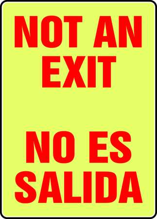 ACCUFORM Not An Exit Sign, English, Spanish, 10" W, 14" H, Plastic, Yellow SBMEXT527GP