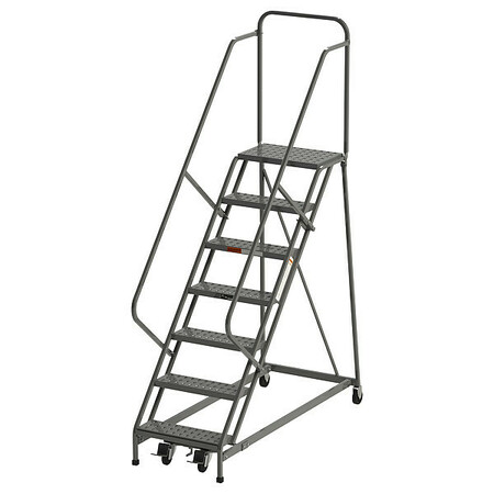 EGA 106 in H Steel Rolling Ladder, 7 Steps, 450 lb Load Capacity Z027