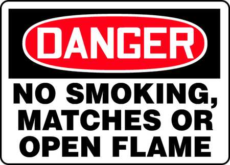 ACCUFORM Danger No Smoking Sign, 7" H, 10" W, Plastic, Rectangle, English, MSMK004VP MSMK004VP