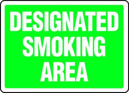 ACCUFORM Smoking Area Sign, 10" H, 14 in W, Vinyl, Rectangle, English, MSMK590VS MSMK590VS