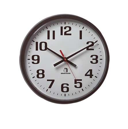 Zoro Select 13-1/8" 24 Hour Face Wall Clock, Black E56BASD324G