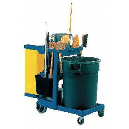 Rubbermaid Commercial Cleaning Cart, Blue, Plastic FG617388BLUE