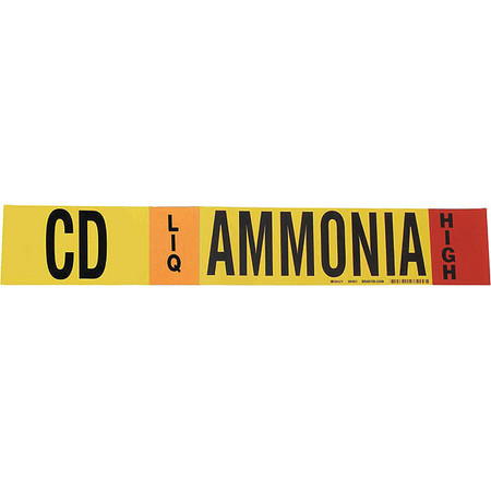 BRADY Ammonia Pipe Marker, CD, 3 to 5In 90401