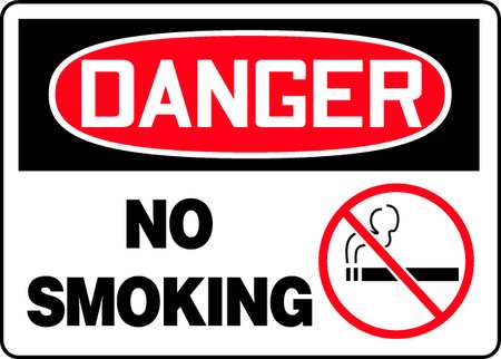 ACCUFORM Danger No Smoking Sign, 10" H, 14 in W, Plastic, Rectangle, English, MSMK016VP MSMK016VP
