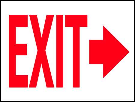 Electromark Exit Sign, English, 14" W, 10" H, Fiberglass, Red, Yellow 24194P