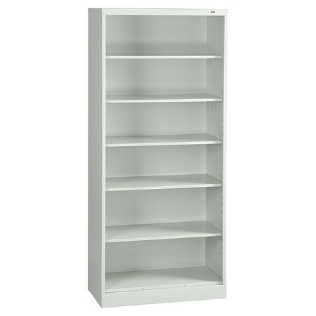 Tennsco 6-Shelf Bookcase, All Welded Steel 84"x36" Light Grey BC18-84 LIGHT GREY