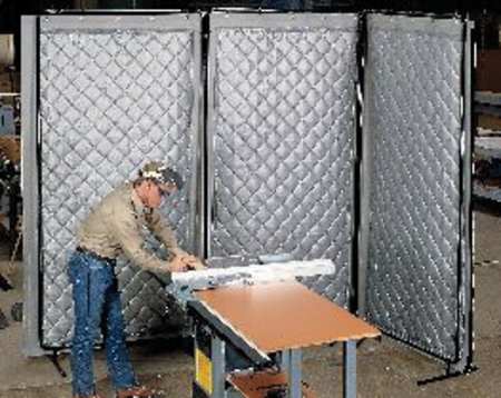 SINGER SAFETY Acoustic Screen, Modular, Gray, 4-1/2 x8ft. 22-310148