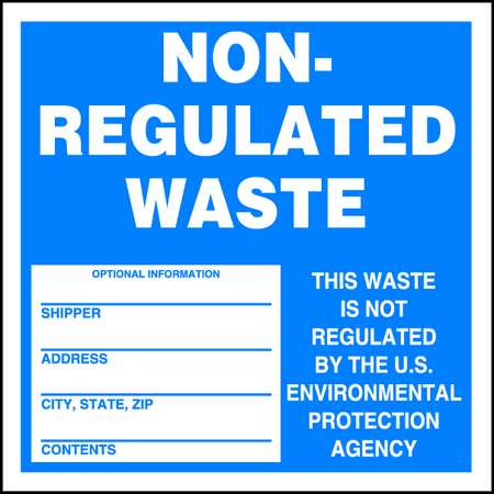 Accuform Non Regulated Waste Label, 6 In. W, PK100 MHZW14PSC