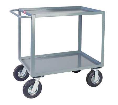 JAMCO Utility Cart with Lipped Metal Shelves, Steel, Flat, 2 Shelves, 1,200 lb SA360N800GP