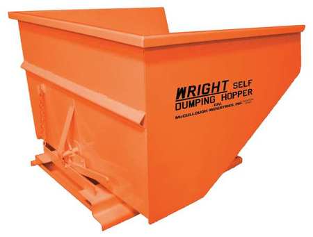 ZORO SELECT Self Dumping Hopper, 5000 lb., Orange 26077 ORANGE