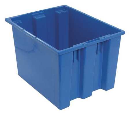 QUANTUM STORAGE SYSTEMS Stack & Nest Container, Blue, Polyethylene, 19 1/2 in L, 15 1/2 in W, 13 in H SNT195BL