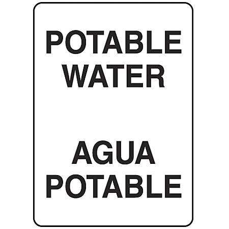 ACCUFORM Spanish-Bilingual Potable Water Sign, 14" Height, 10" Width, Plastic, Rectangle, English, Spanish MSPS534VP