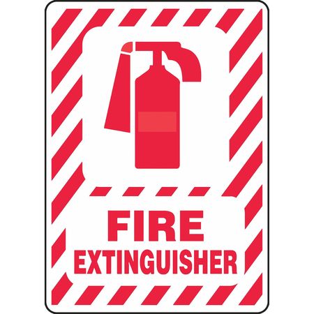 ACCUFORM Fire Extinguisher Sign, 10X7", R/WHT MFXG419VS