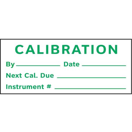 STRANCO Calibration Label, ENG, Green/White, PK350, TCSL2-21004 TCSL2-21004