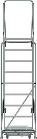 Ballymore 123 in H Steel Rolling Ladder, 9 Steps, 450 lb Load Capacity 093214RSU