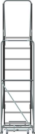 Ballymore 123 in H Steel Rolling Ladder, 9 Steps, 450 lb Load Capacity 093214R