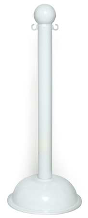 Zoro Select 3" Diameter Plastic Stanchion - White, Height (4-pack) 99901-4