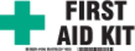 BRADY Info Sign, First Aid Kit, Alum, 3 1/2x10 46842