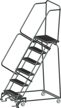 Ballymore 93 in H Steel Rolling Ladder, 6 Steps, 450 lb Load Capacity 063241RSU