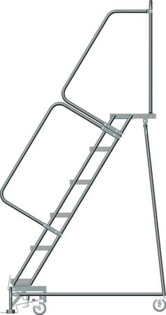 Ballymore 93 in H Steel Rolling Ladder, 6 Steps, 450 lb Load Capacity 063241RSU
