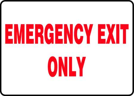 Accuform Exit Sign, Emergency Exit Only, 7"X10 MEXT586VP