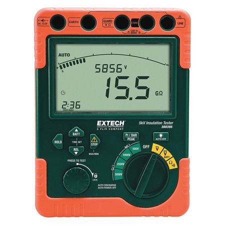 EXTECH Battery Operated Megohmmeter, 5000VDC 380395