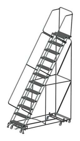 BALLYMORE 153 in H Steel Rolling Ladder, 12 Steps, 450 lb Load Capacity WA-AD-123214P