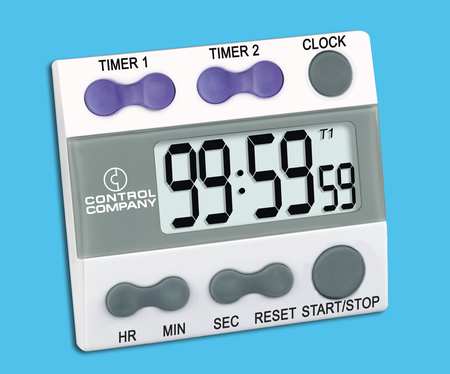 Traceable Digital Timer, 3/4 In. LCD, 2 Channels 8212