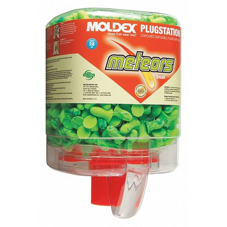 Moldex Disposable Uncorded Ear Plugs with Dispenser, Bell Shape, 28 dB, 250 Pairs, Green 6634