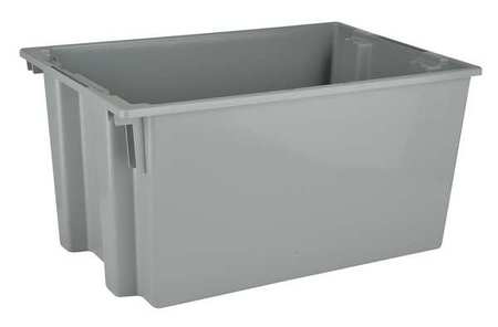 QUANTUM STORAGE SYSTEMS Stack & Nest Container, Gray, Polyethylene, 29 1/2 in L, 19 1/2 in W, 15 in H SNT300GY