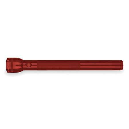 MAGLITE Red No Xenon Industrial Handheld Flashlight, Alkaline D, 136 lm TS6D036K