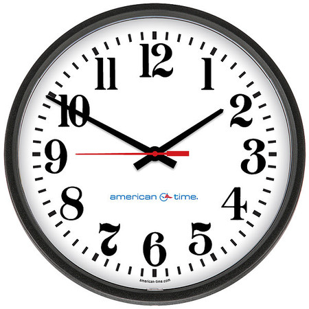 ZORO SELECT 13-1/8" 24 Hour Face Wall Clock, Black E56BASD324G