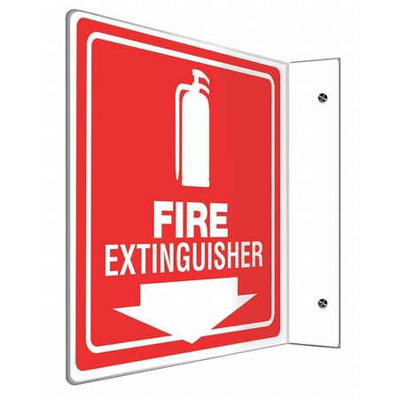 Accuform Fire Extinguisher Sign, 8X8", WHT/R, PS PSP729