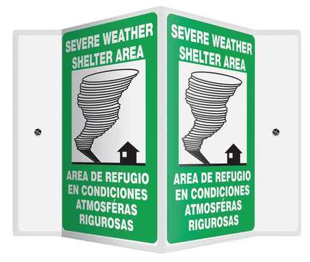 ACCUFORM Emergency Sign, 12 in Height, 14 in Width, Plastic, V-Shaped, English, Spanish SBPSP392