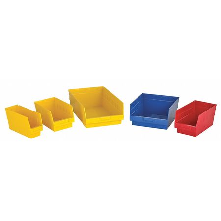 Quantum Storage Systems 50 lb Shelf Storage Bin, Polypropylene, 6 5/8 in W, 6 in H, 23 5/8 in L, Yellow QSB206YL