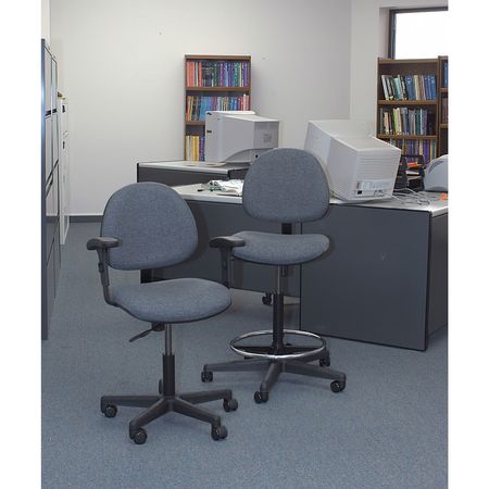 Bevco Fabric Task Chair, 24" to 34", No Arms, Black V4507CC-BK