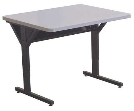 Mooreco Brawny Training and Conference Tables, 30" D, 36" W, 25-1/2" to 33-1/2" H, Gray 89847