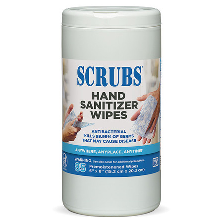 SCRUBS Hand Sanitizing Wipes, 6 x 8", 85 Wipes 90985